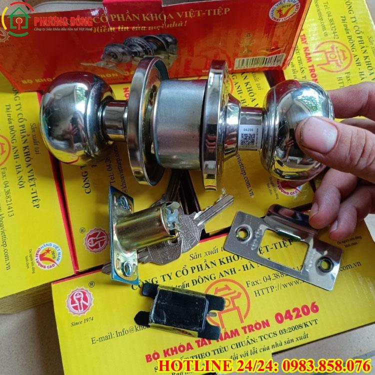 khóa cửa tay nắm tròn việt tiệp 40206