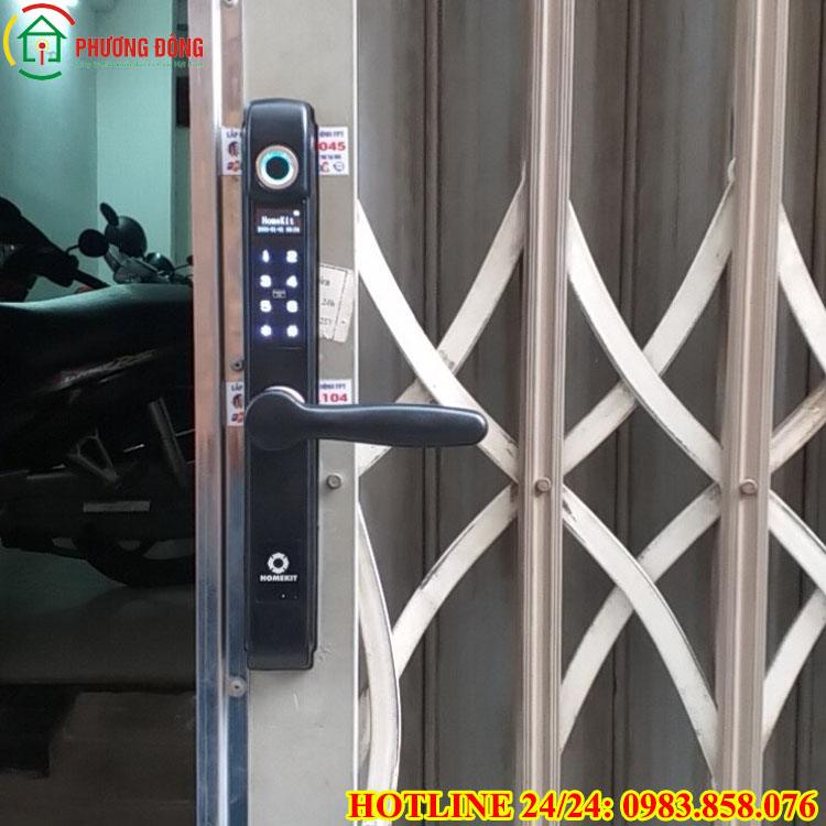 cách lắp khóa cửa vân tay cho cửa xếp đài loan