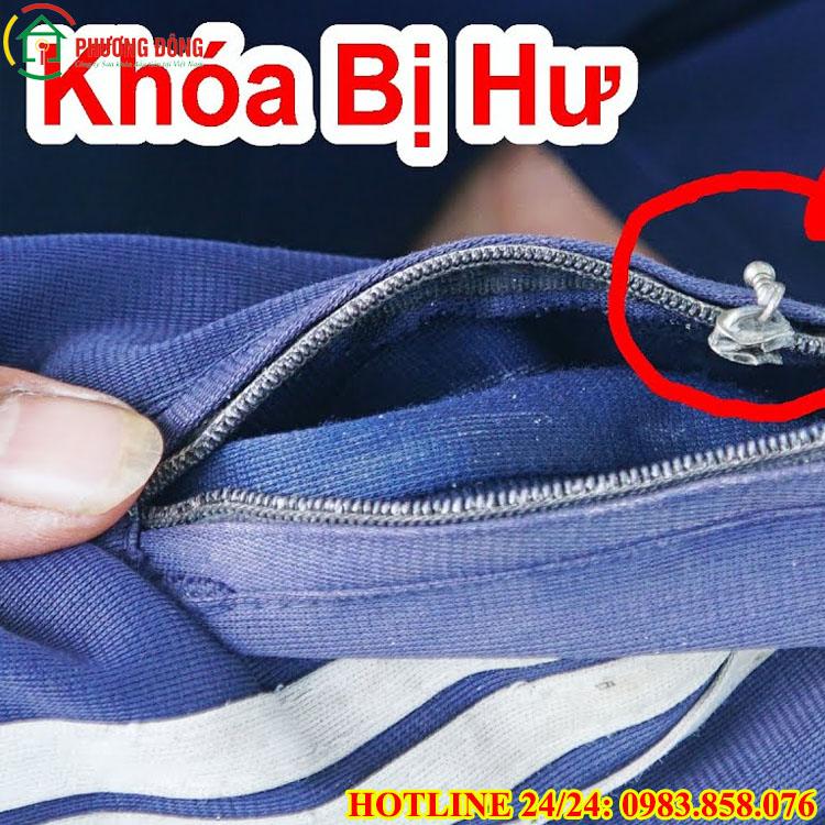 Cách sửa dây kéo bị tuột 1 bên áo balo vali