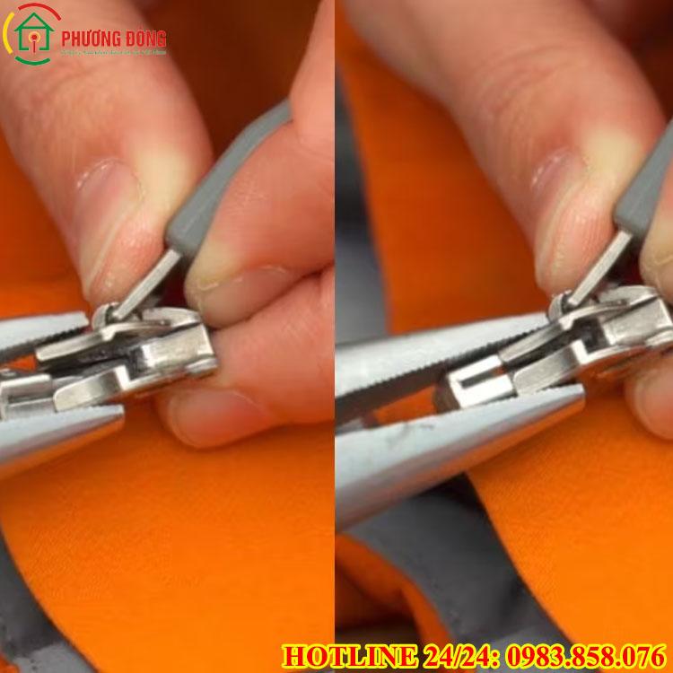 Cách sửa dây kéo bị tuột 1 bên áo balo vali