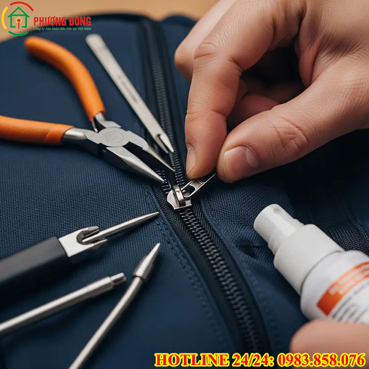 Cách sửa khóa balo bi kẹt vải nhanh